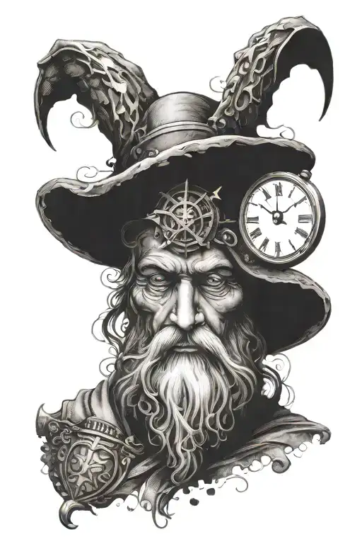 Father Time tattoo design idea