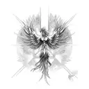 warrior phoenix  tattoo design idea