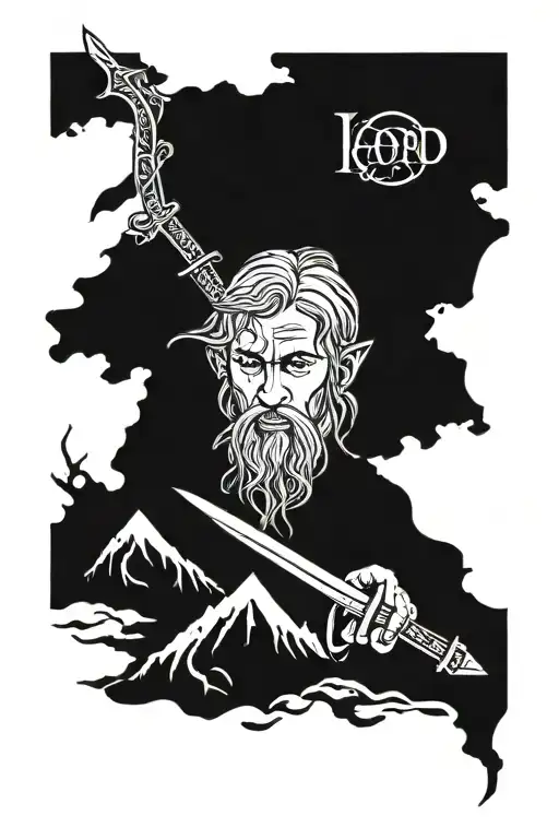 lord of the rings knife "narsil" tattoo design idea