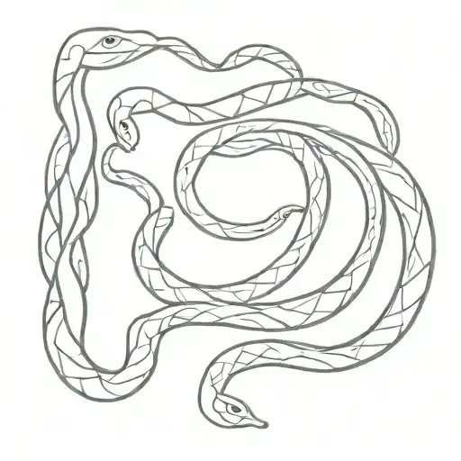 snakes long snakes wrapped tattoo design idea