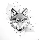 wolf humming bird heart  tattoo design idea