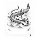 Sword wraped by a snake tattoo design idea