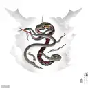 Sword wraped by a snake tattoo design idea