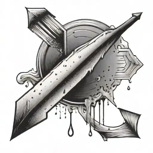 evening rain, arrow, plain tattoo design idea