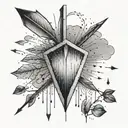 evening rain, arrow, plain tattoo design idea