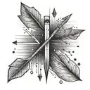 evening rain, arrow, plain tattoo design idea