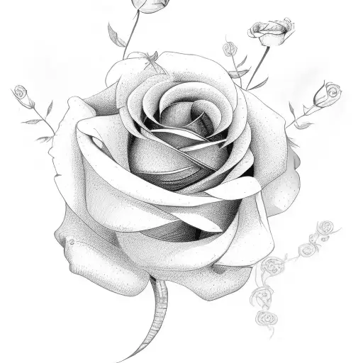Bunch of flowers with rose and poppy  tattoo design idea