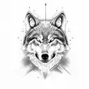 Fenrir wolf head tattoo design idea