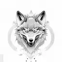 Fenrir wolf head tattoo design idea