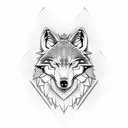 Fenrir wolf head tattoo design idea