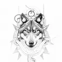 black wolf head with broken chains  tattoo design idea