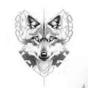 black wolf head with broken chains  tattoo design idea