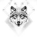 black wolf head with broken chains  tattoo design idea