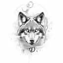 black wolf head with broken chains  tattoo design idea