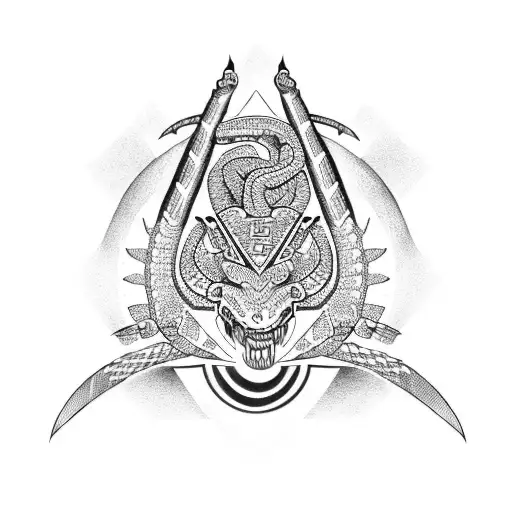 Aztec snake tattoo design idea