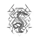 Aztec snake tattoo design idea