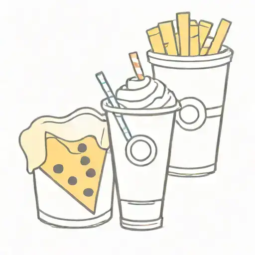 cheese fries and slushie tattoo design idea