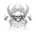 death and angel tattoo design idea