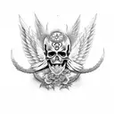 death and angel tattoo design idea