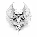 death and angel tattoo design idea