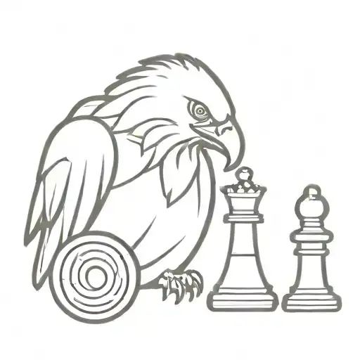 Eagle holding chess piece  tattoo design idea