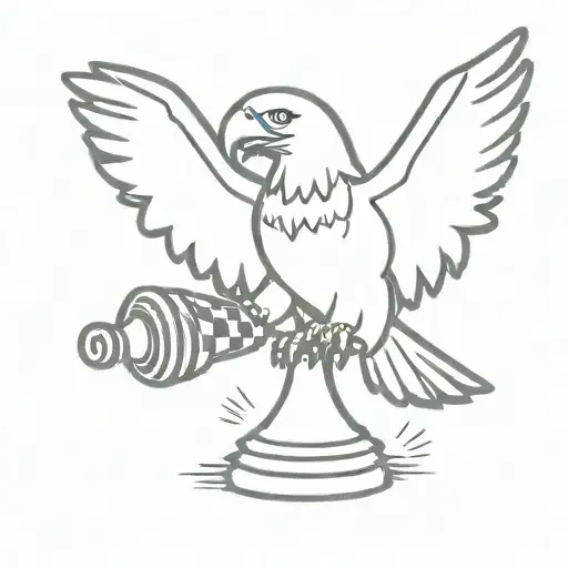 flying Eagle holding chess piece  tattoo design idea