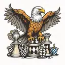 Eagle holding chess piece  tattoo design idea