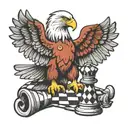 Eagle holding chess piece  tattoo design idea