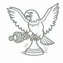 flying Eagle holding chess piece  tattoo design idea