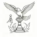 flying Eagle holding chess piece  tattoo design idea