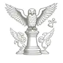 flying Eagle holding chess piece  tattoo design idea