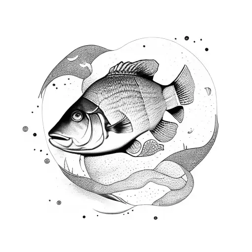 3d aquarium  tattoo design idea