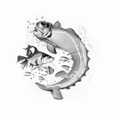 3d aquarium  tattoo design idea