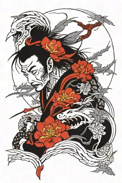 a wander who has scars from his life tattoo design idea