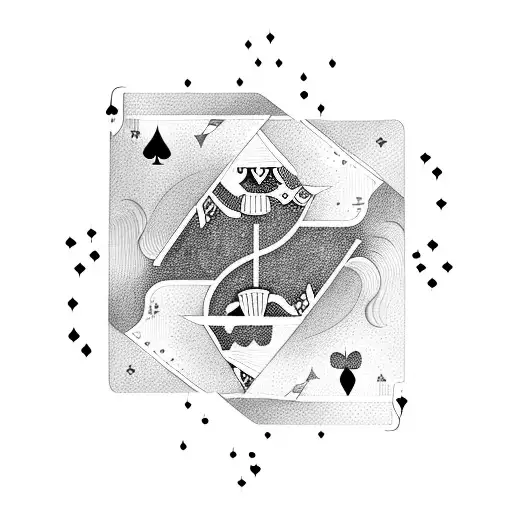 A deck of cards floating in outer space with constellations forming the suits tattoo design idea