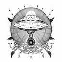 UFO tattoo design idea