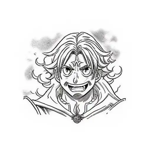 gostaria de criar uma figura única, com 4 símbolo da 7 pecados capitais de nanatsu no taizai. símbolo do meliodas, ban,  tattoo design idea