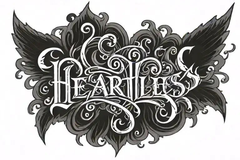 the word heartless written   tattoo design idea