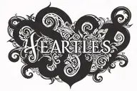 the word heartless written   tattoo design idea
