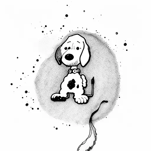 Snoopy Watercolor  tattoo design idea