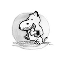 Snoopy Watercolor  tattoo design idea