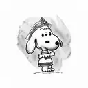 Snoopy Watercolor  tattoo design idea