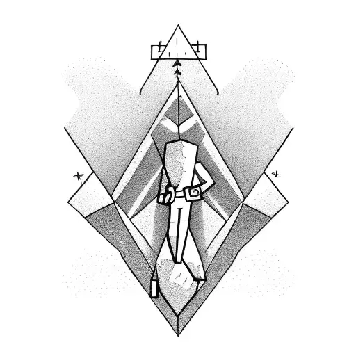man leap of faith down a cliff tattoo design idea
