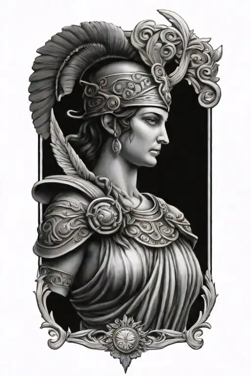 athena greek goddess tattoo design idea