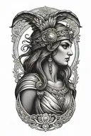 athena greek goddess sexy fit tattoo design idea