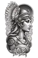 athena greek goddess sexy fit tattoo design idea