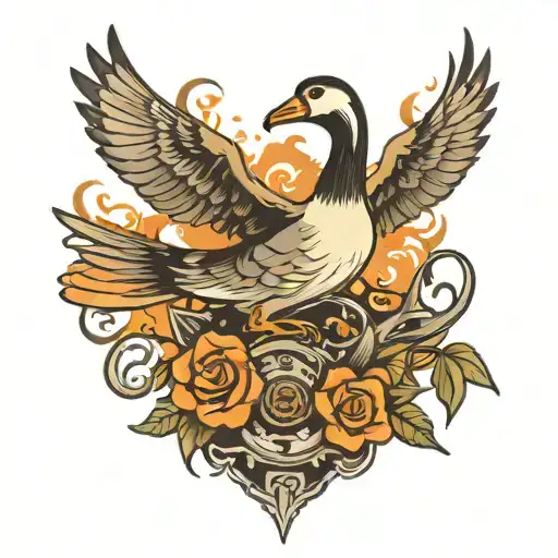 goose and vaping tattoo design idea