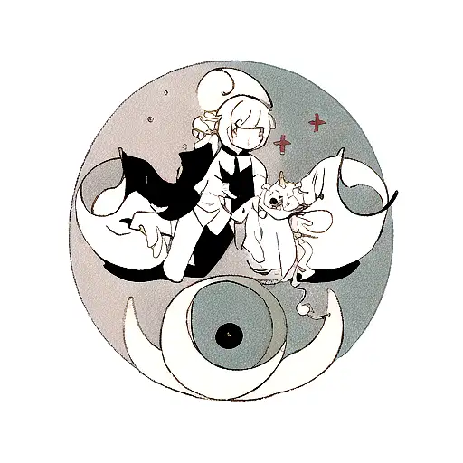 November 9 constellation with yin and Yang or dragon but elegant  tattoo design idea