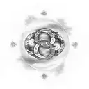 November 9 constellation with yin and Yang and dragon but elegant  tattoo design idea