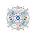 November 9 constellation with yin and Yang and dragon but elegant  tattoo design idea